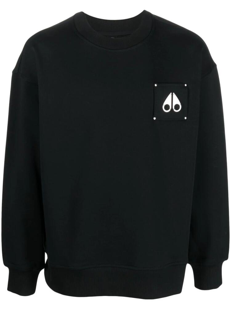 Moose Knuckles chest logo-patch detail sweatshirt - Black Cover