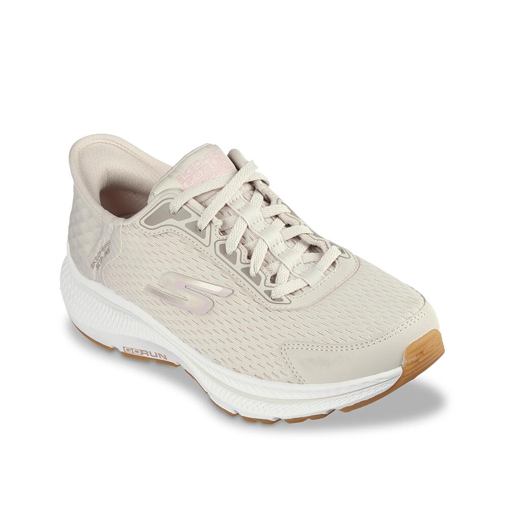 Skechers Wide Width Hands Free SlipIns: GO RUN Consistent 2.0 Endure Running Shoe | Women's | Beige Cover