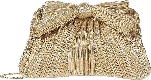 Loeffler Randall Rayne Pleated Frame Clutch with Bow (Gold) Clutch Handbags Cover