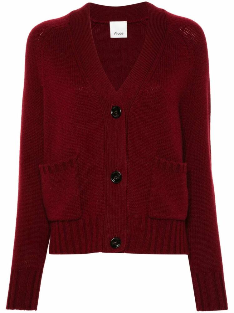 Allude ribbed-knit cardigan - Red Cover