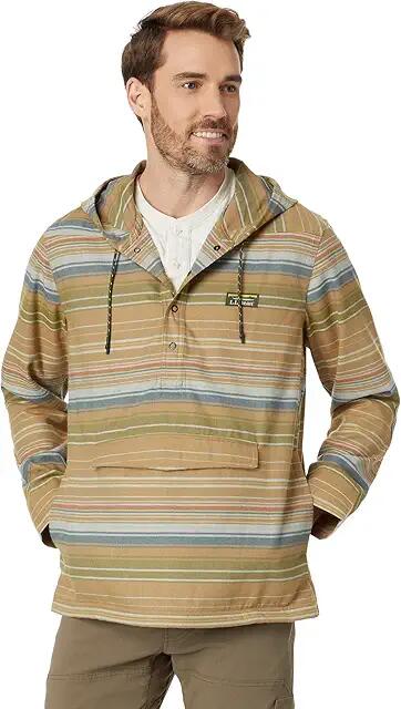 L.L.Bean Katahdin Performance Flannel Anorak (Dark Bronze) Men's Clothing Cover