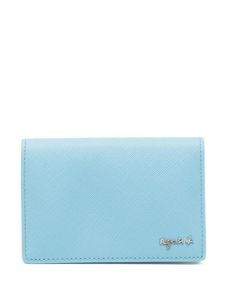 agnès b. leather card holder - Blue Cover