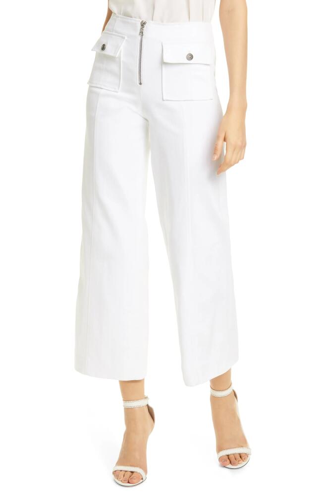 Cinq à Sept Azure Crop Wide Leg Jeans in White Cover