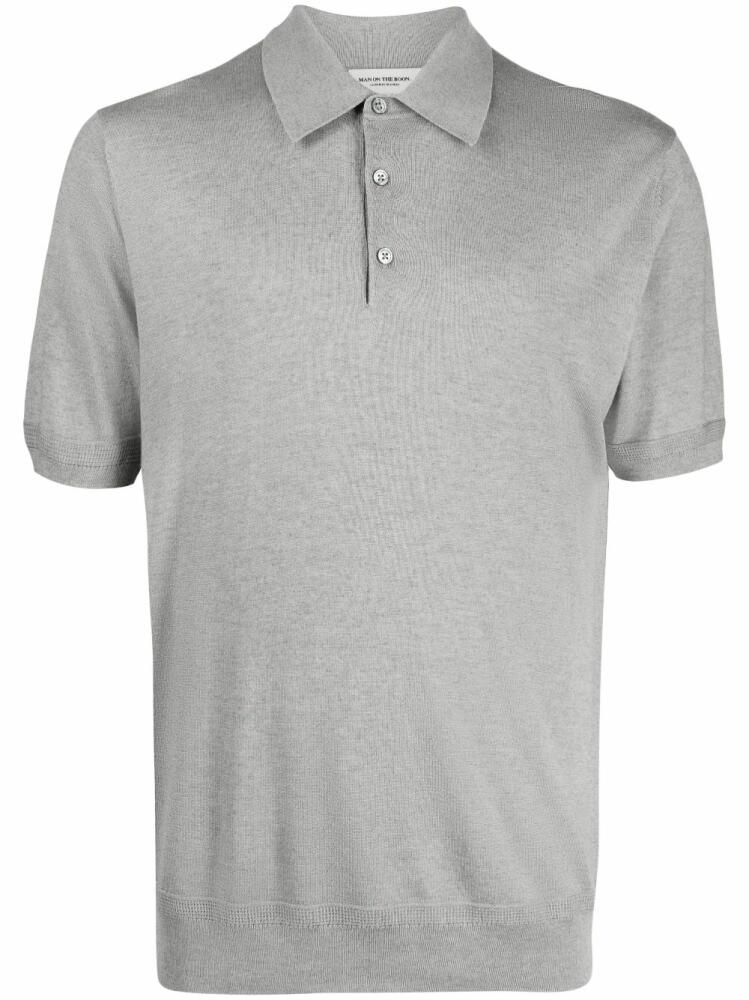 Man On The Boon. short-sleeve knitted polo shirt - Grey Cover