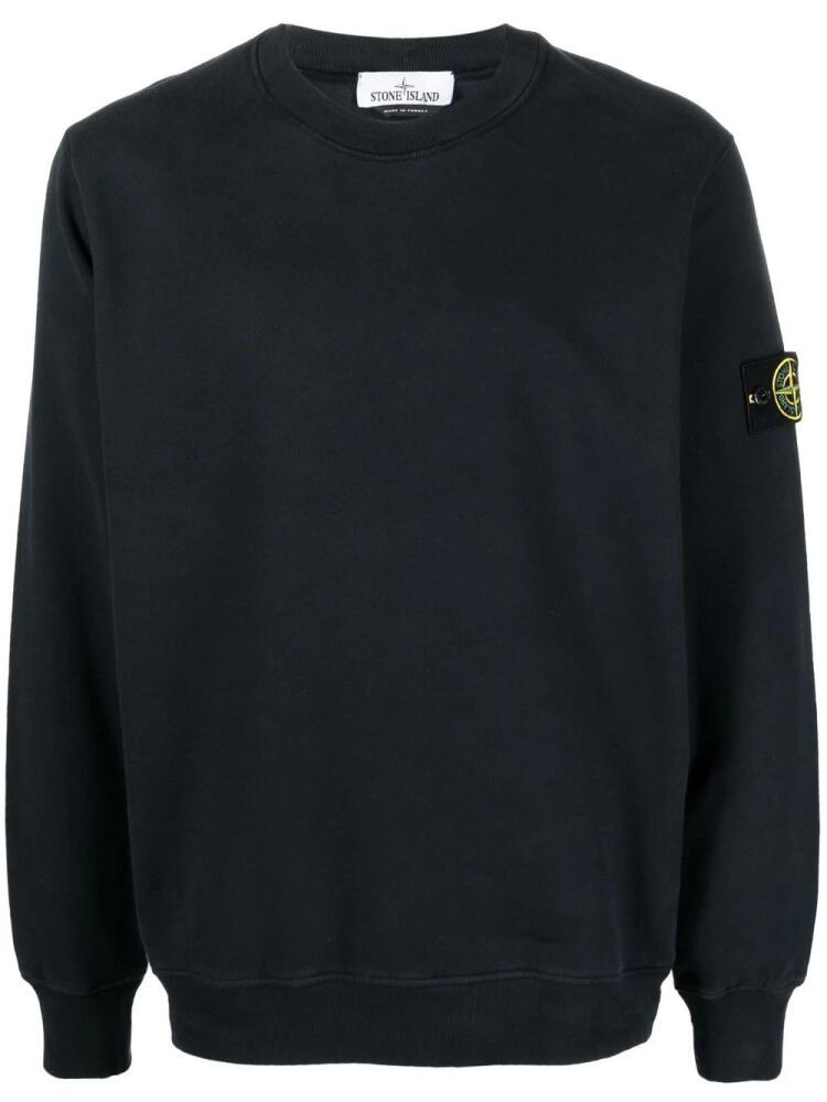 Stone Island Compass-patch cotton sweatshirt - Blue Cover