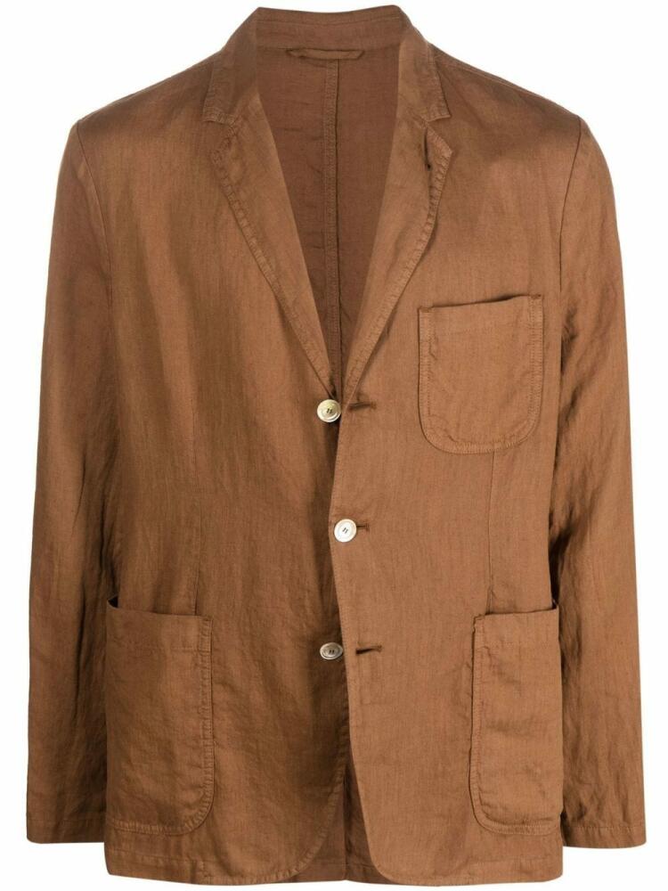 ASPESI fitted single-breasted blazer - Brown Cover