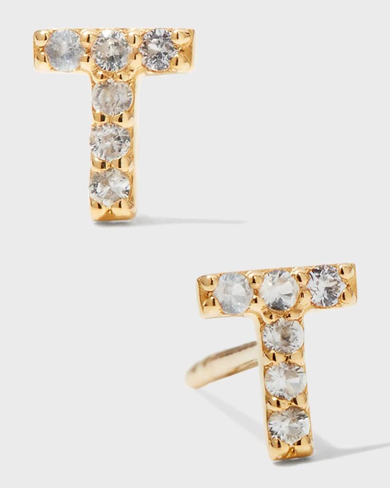 Tai White Sapphire Initial Stud Earring, Single Cover