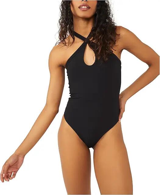 Free People Cross My Heart Duo Bodysuit (Black) Women's Jumpsuit & Rompers One Piece Cover