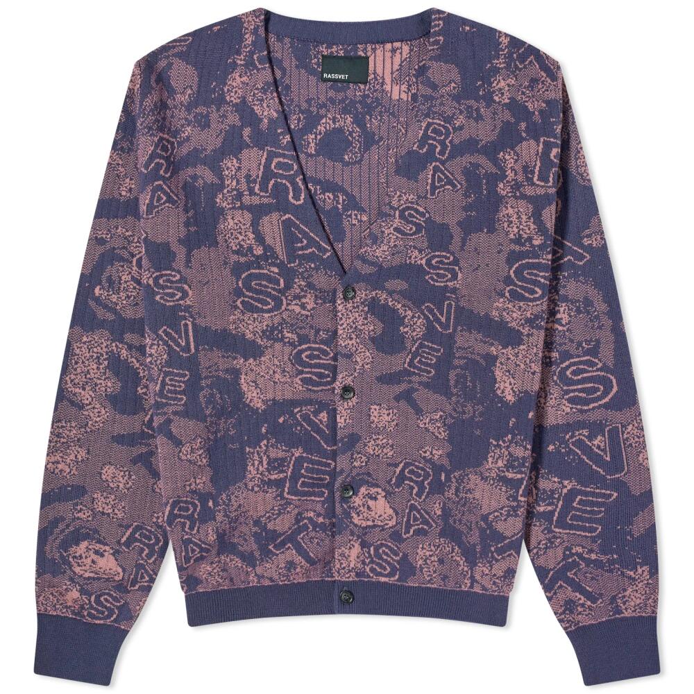 RASSVET Men's Roses Knit Cardigan in Navy Cover