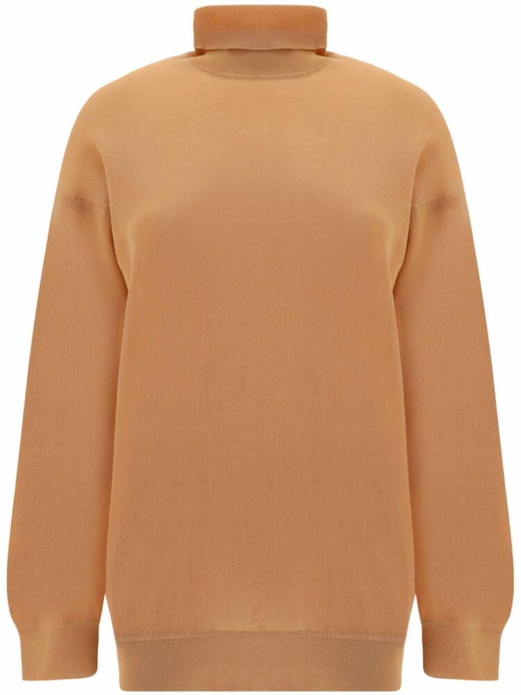 Ermanno Scervino high neck long sleeve sweater - Brown Cover