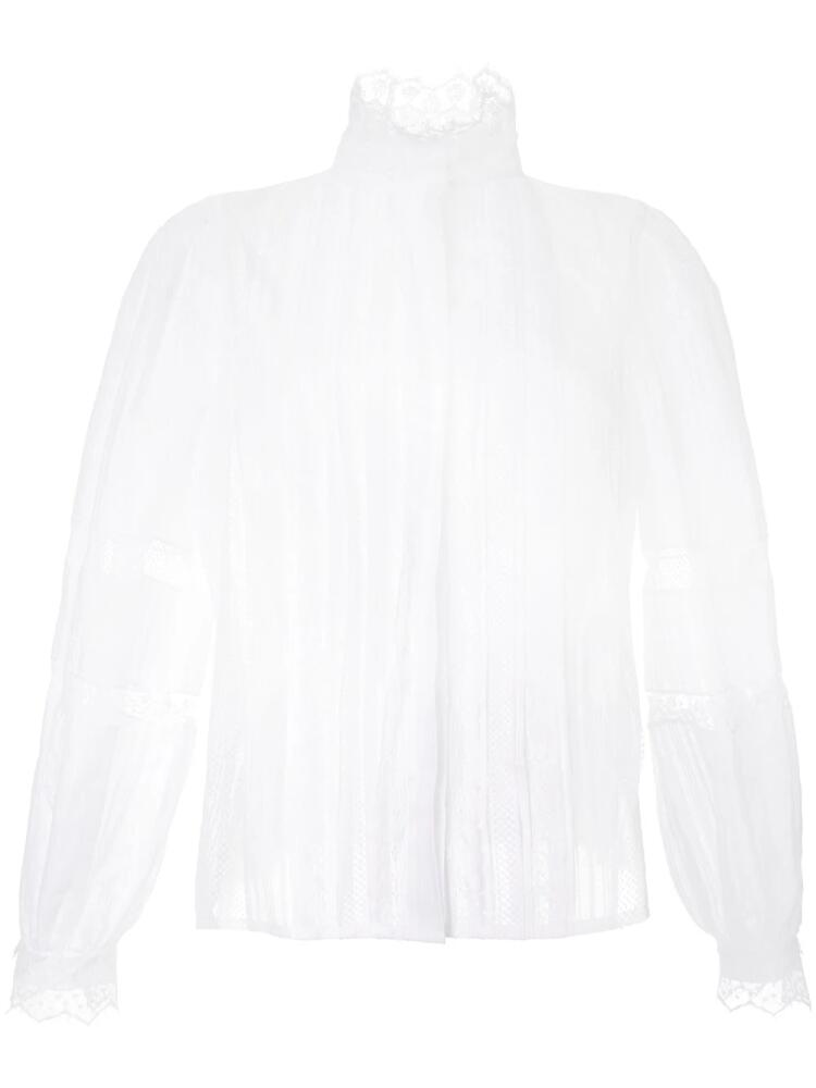 Dice Kayek lace pleated shirt - White Cover