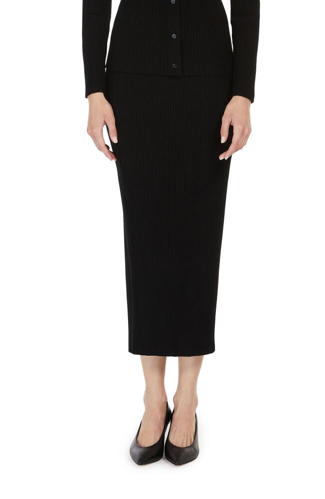 Weekend Max Mara Calotta Rib Midi Pencil Skirt in Black Cover