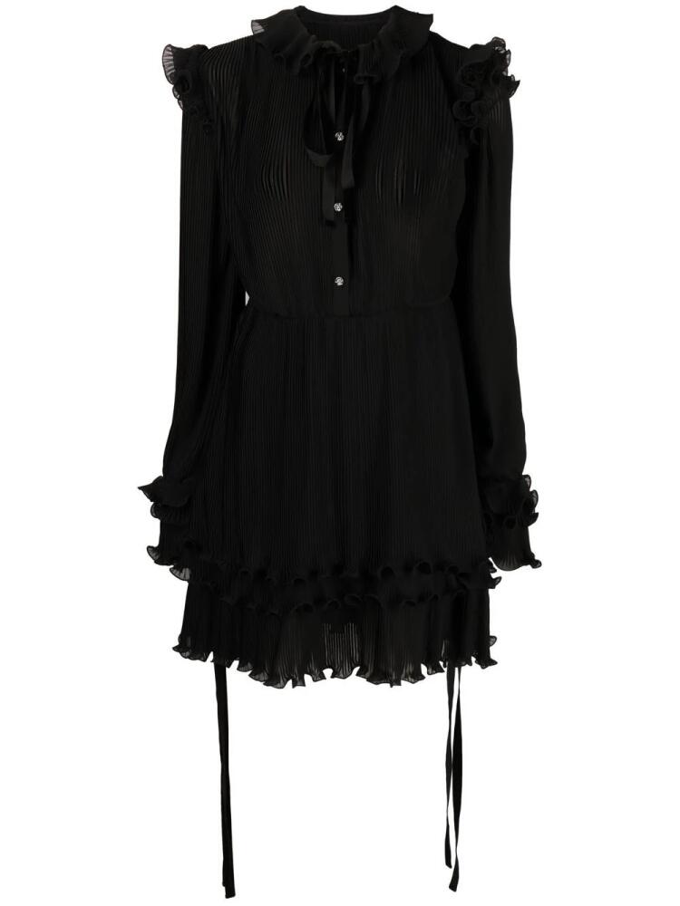 Philipp Plein ruffled plissé midi dress - Black Cover