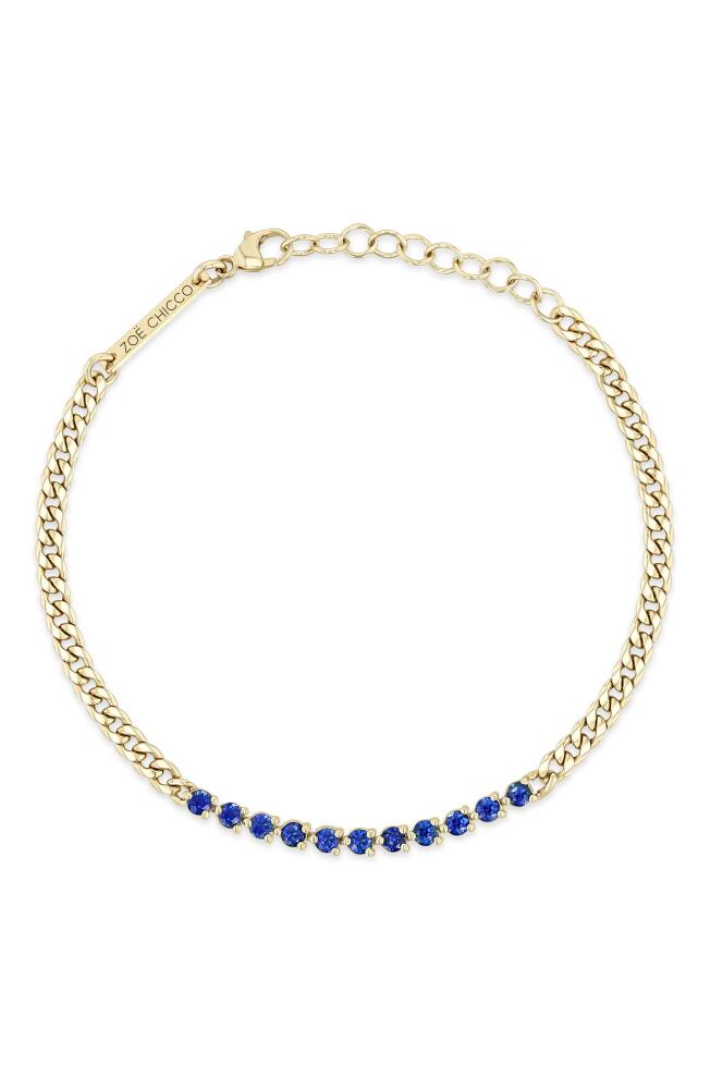 Zoë Chicco Blue Sapphire Tennis Bracelet in Yellow Gold Cover