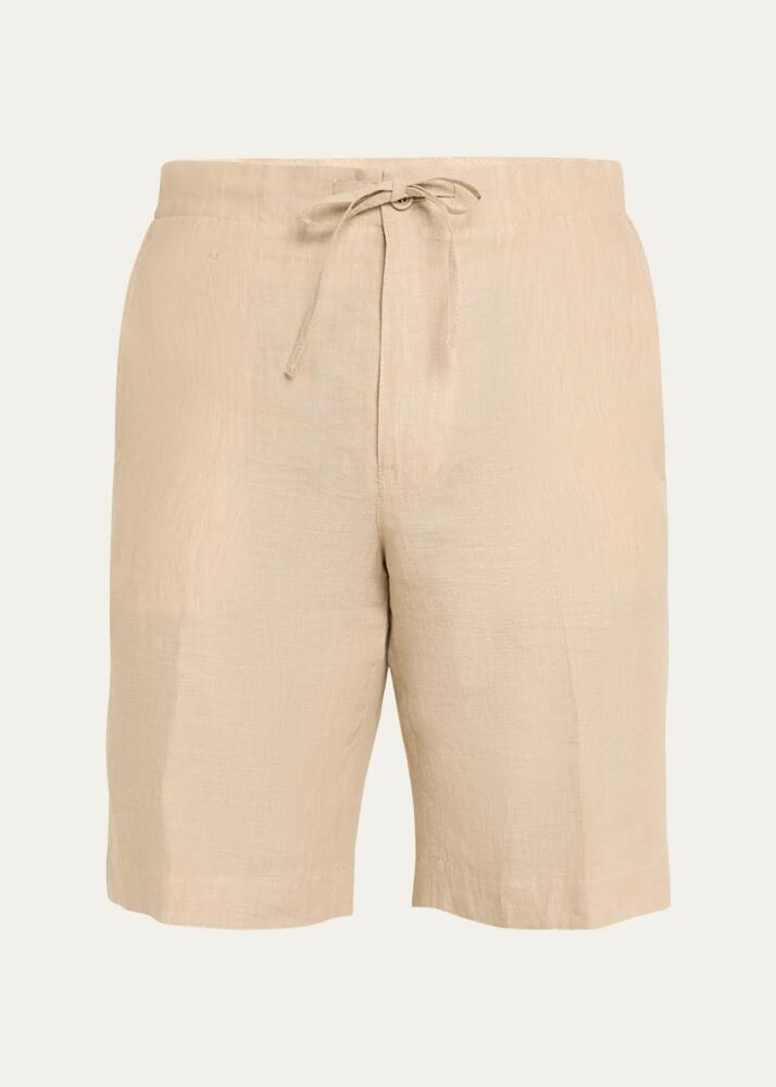 Loro Piana Men's Linen Drawstring Bermuda Shorts Cover