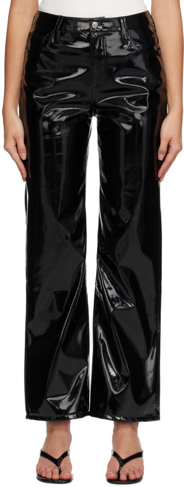 SIMONMILLER Black Wide-Leg Faux-Leather Trousers Cover