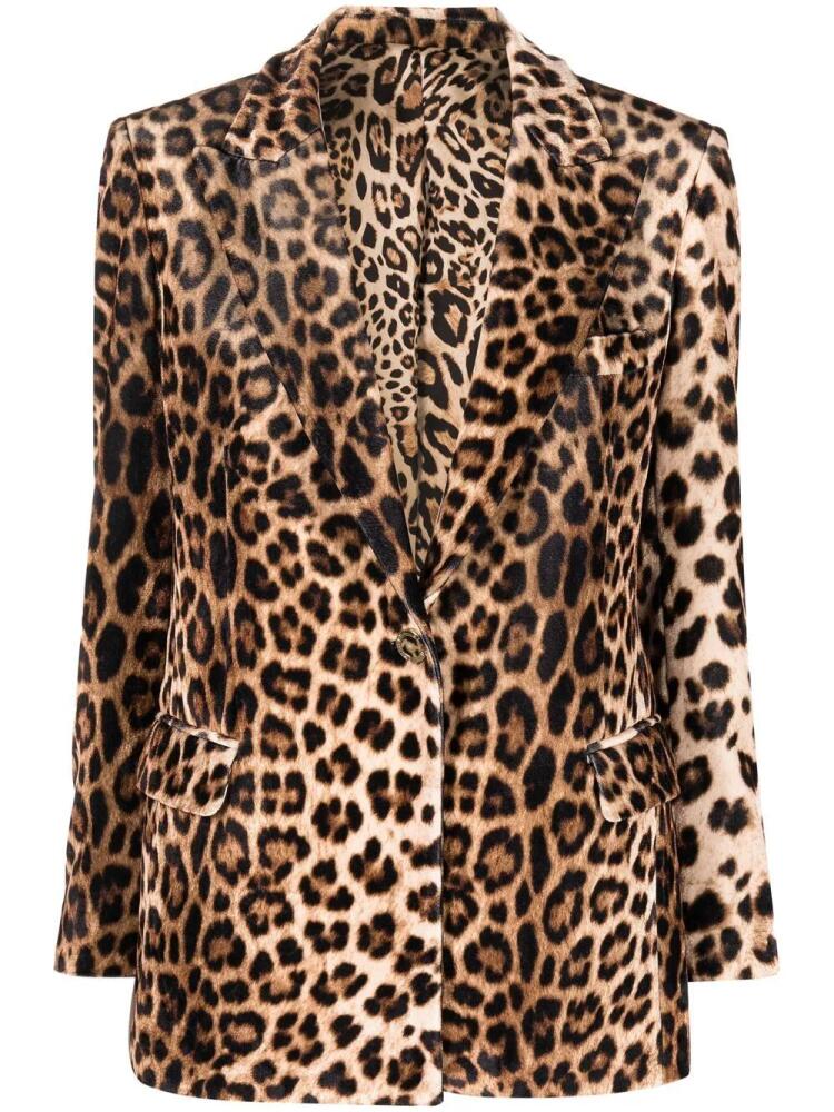 Philipp Plein leopard-print blazer - Brown Cover