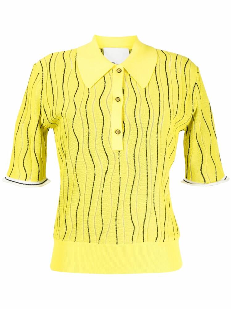 3.1 Phillip Lim Art Nouveau jacquard polo shirt - Yellow Cover