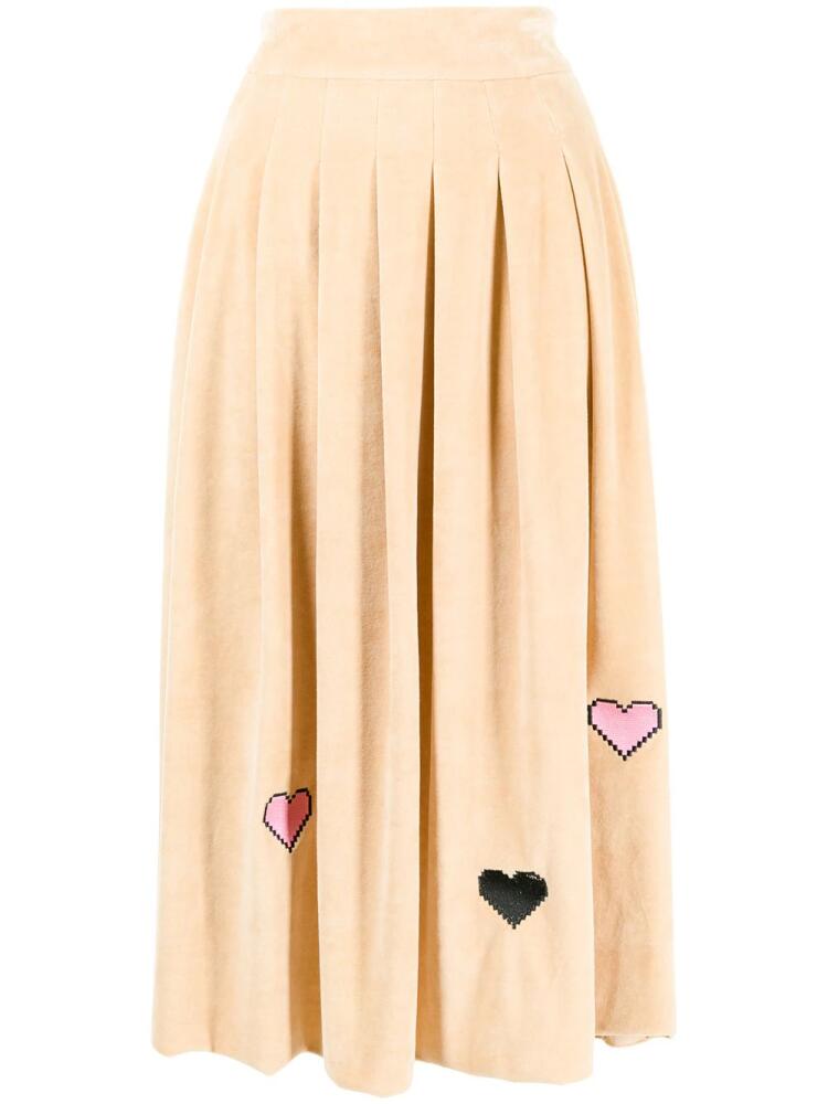 Natasha Zinko heart-detail pleated skirt - Brown Cover