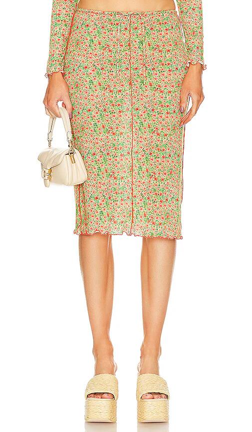 SIEDRES Joa Midi Skirt in Green Cover