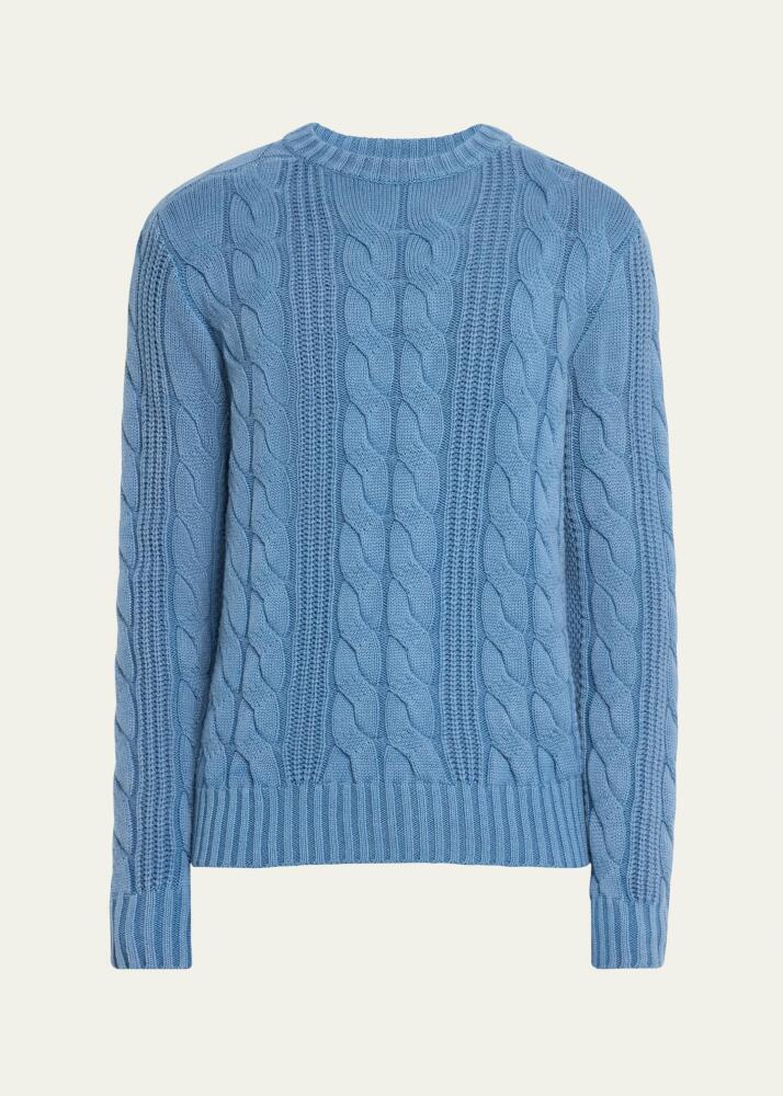 Iris Von Arnim Men's Cosimo Cashmere Cable Crewneck Sweater Cover