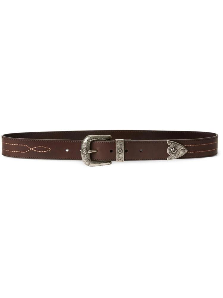 Polo Ralph Lauren contrast-stitching leather belt - Brown Cover