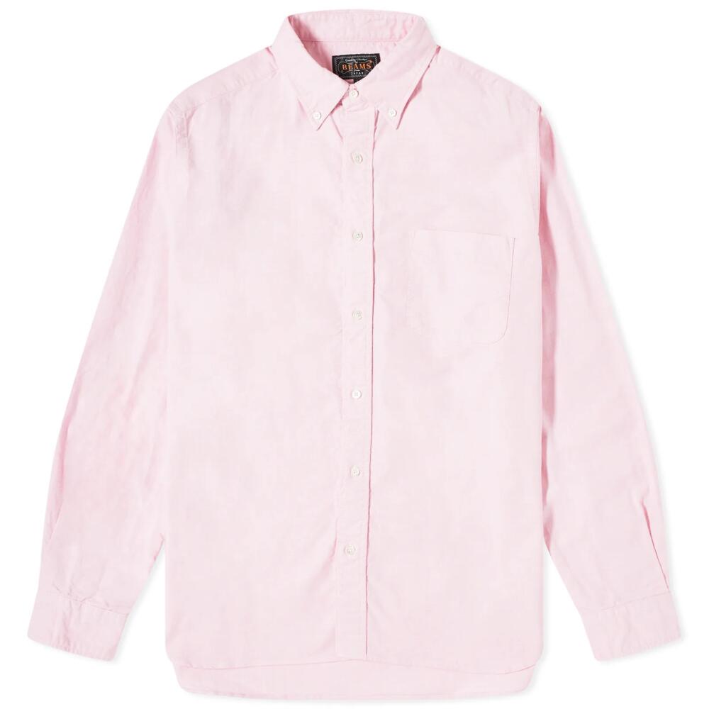 Beams Plus Men's Button Down Oxford Shirt in Pink Cover