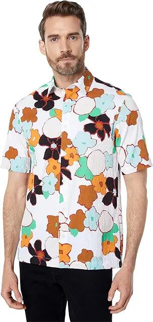 Ted Baker Avennue Floral Print Shirt (White) Men's Clothing Cover