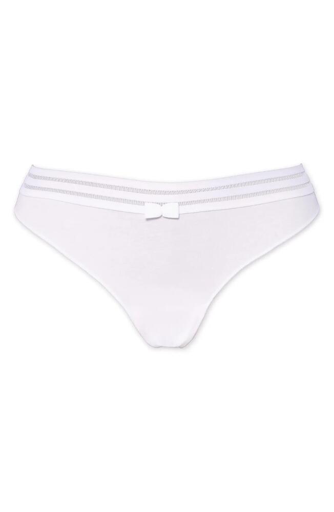 Huit Sweet Cotton Blend Thong in White Cover