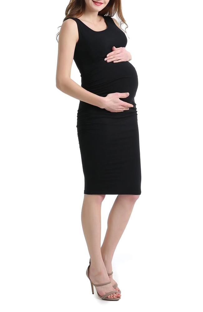 Kimi and Kai Delia Ruched Maternity Tank Dress in Black Cover