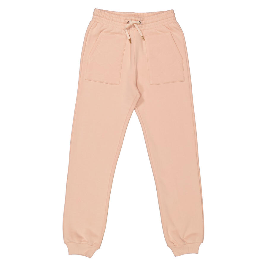 Chloe Girls Washed Pink Cotton Scallop Embroidery Joggers Cover