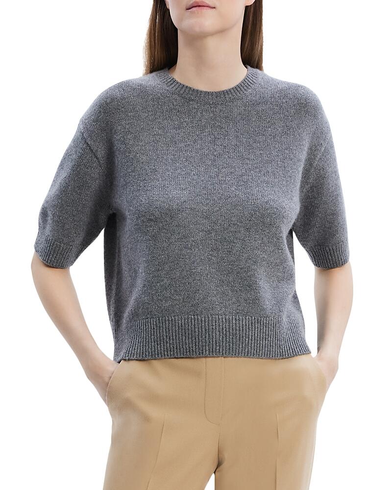 Theory Cashmere Cropped Short Sleeve Sweater Cover