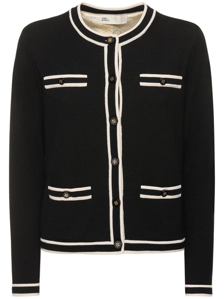 TORY BURCH Kendra Buttoned Wool Cardigan Cover