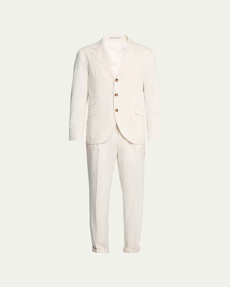 Brunello Cucinelli Men's Cotton-Cashmere Stretch Suit Cover