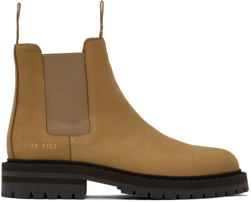 Common Projects Tan Suede Chelsea Boots Cover