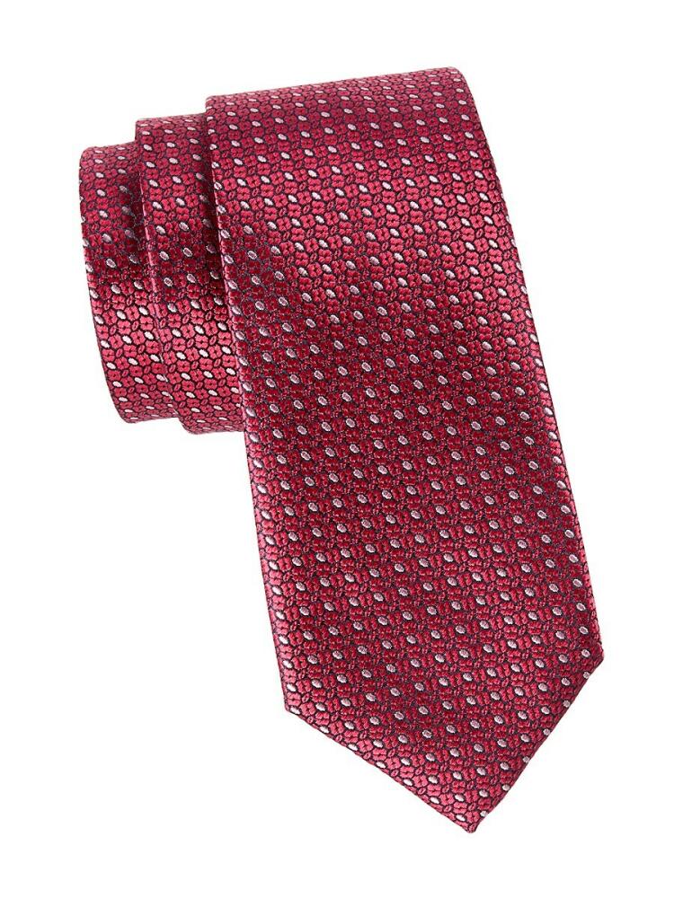 Canali Men's Graph Dot Silk Jacquard Tie - Red Cover