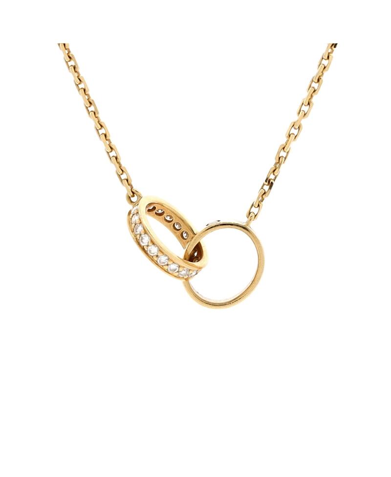 Pre-Owned Cartier Love Interlocking Necklace 18K Gold and Diamonds Cover