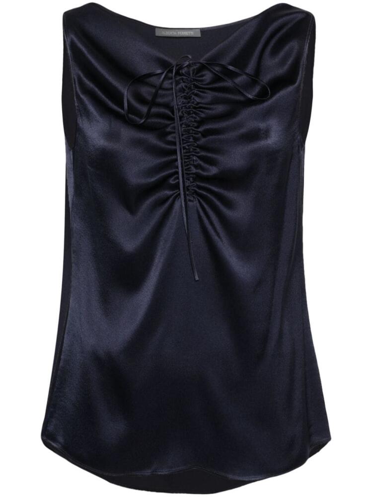 Alberta Ferretti gathered satin blouse - Blue Cover