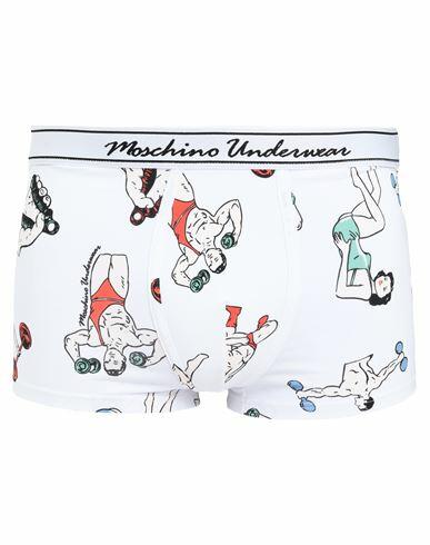 Moschino Man Boxer White Cotton, Elastane Cover