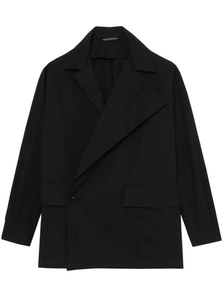 Y's off-centre notched-collar blazer - Blue Cover