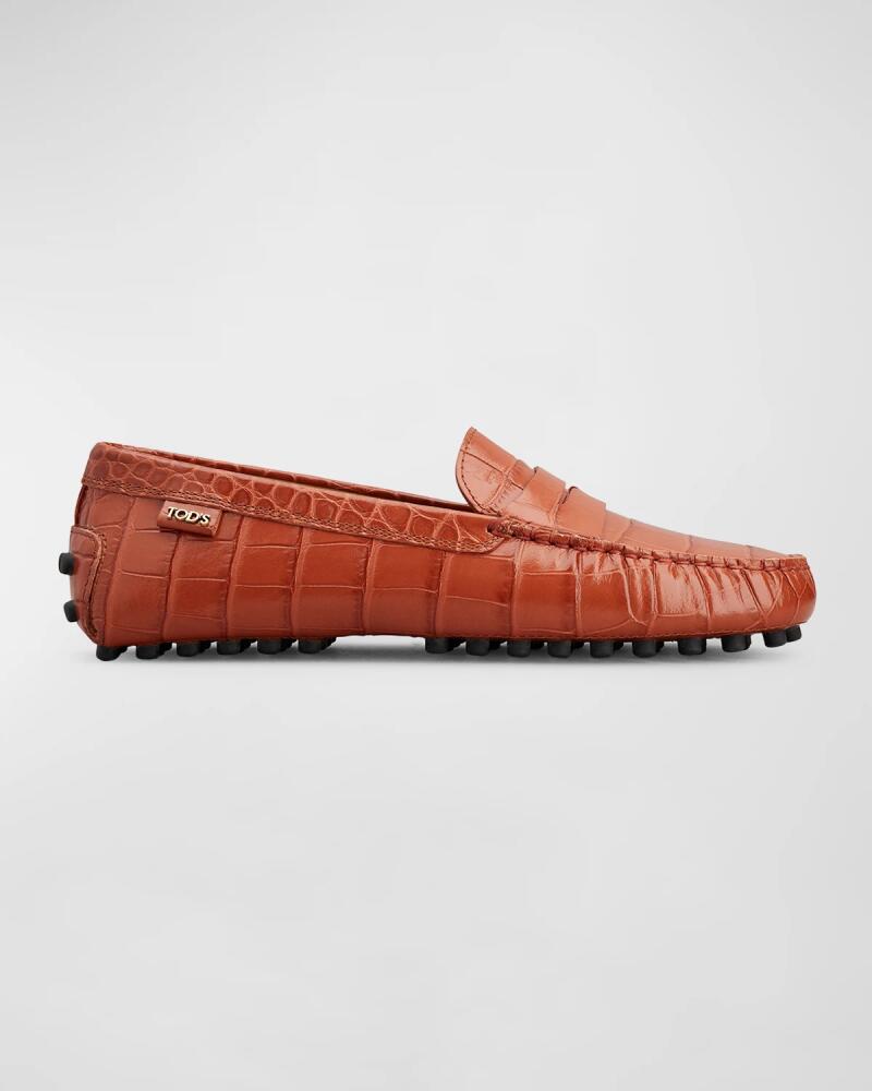 Tod's Gommino Croco Penny Driver Loafers Cover