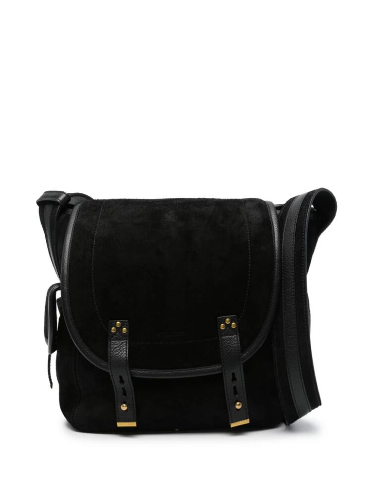 Jérôme Dreyfuss logo-debossed suede shoulder bag - Black Cover