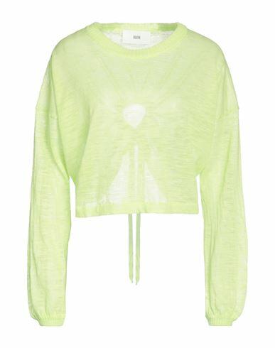 Solotre Woman Sweater Acid green Linen, Polyester Cover