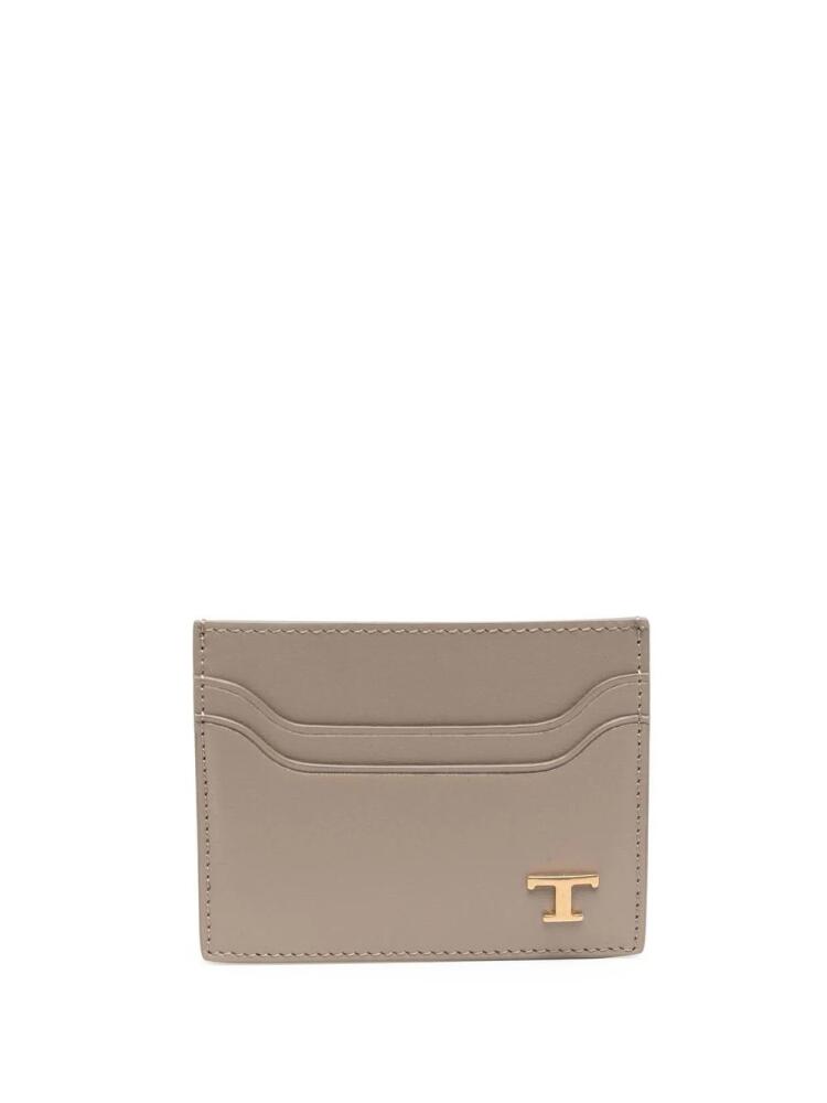 Tod's logo-plaque card holder - Grey Cover