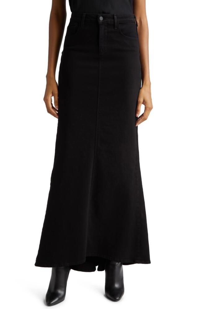 L'AGENCE Kailani Mermaid Denim Maxi Skirt in Saturated Cover