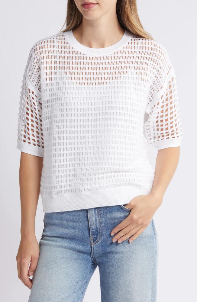 DKNY Open Stitch Sweater in White Cover