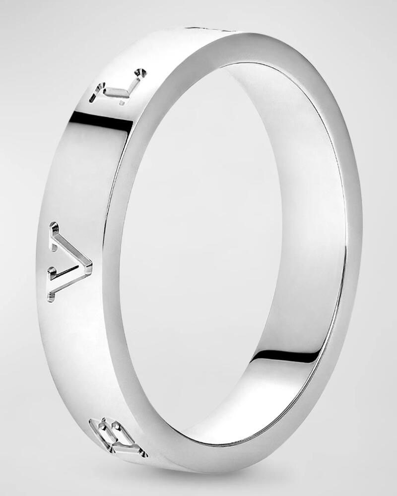 BVLGARI BULGARI BULGARI Plain Band Ring in 18K White Gold, EU 59 / US 8.75 Cover