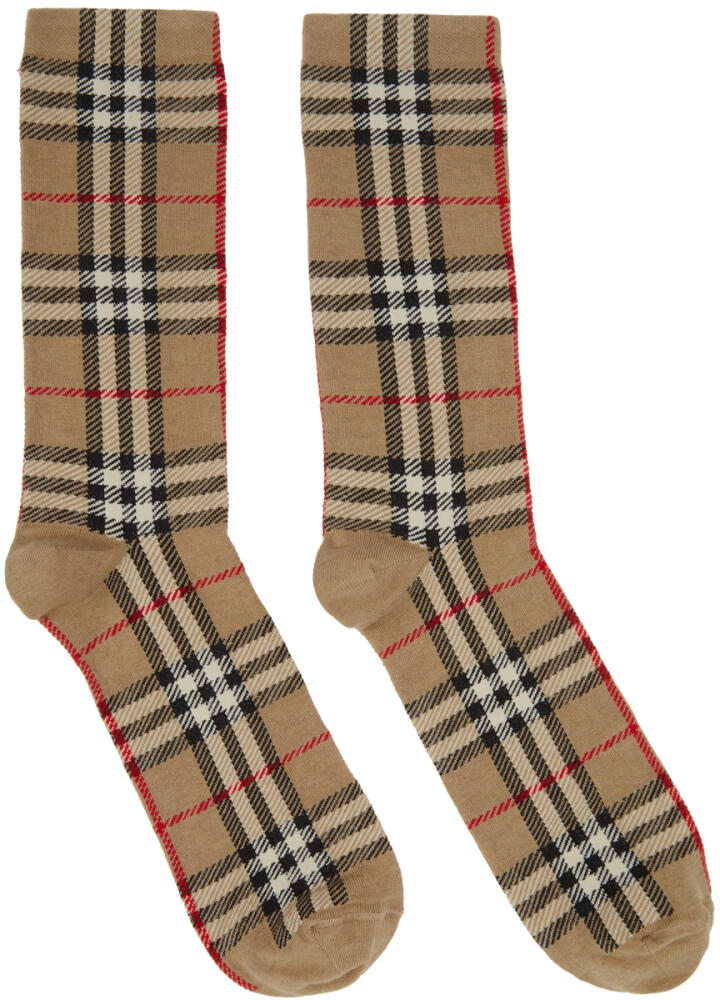 Burberry Beige Vintage Check Socks Cover