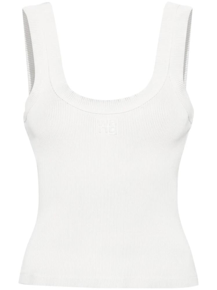 Alexander Wang logo-appliqué ribbed tank top - Grey Cover