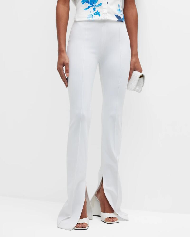 Adam Lippes Neoprene Slit-Cuff Flare Pants Cover